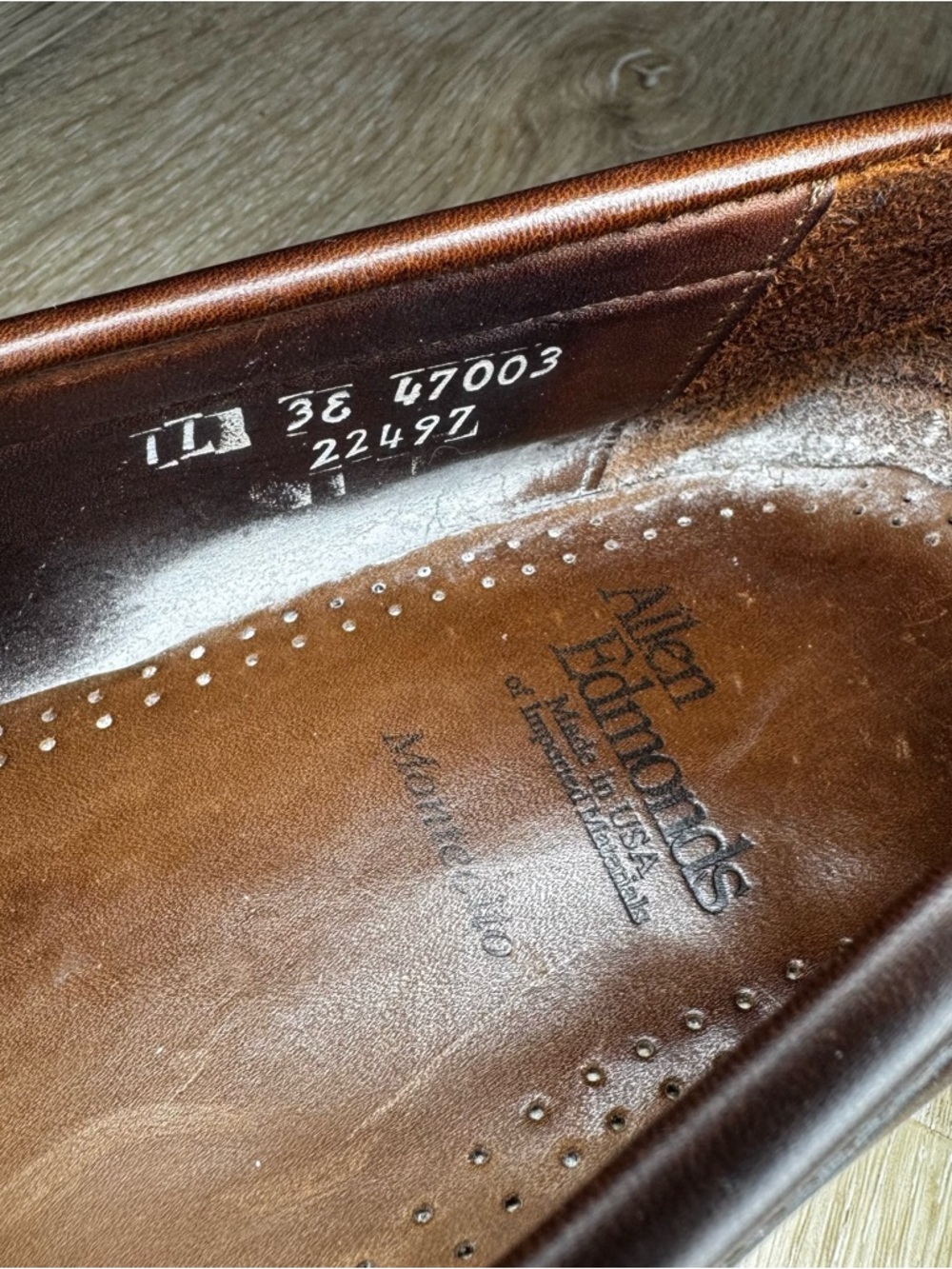 Allen Edmonds Montecito Shoes Men's 11 3E Brown Leather Dress Penny Loafers - Picture 4 of 7